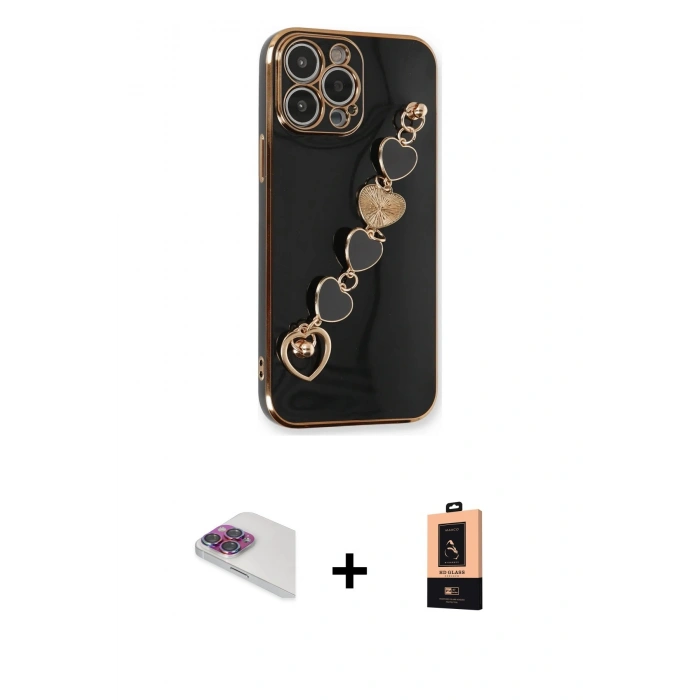 MARSİLYAN™- iPhone 13 Pro Max Kılıf Nova Işık Prime - Şeffaf Maxco Cam Ekran Koruyucu + Pers Alüminyum Kamera Lens - GI