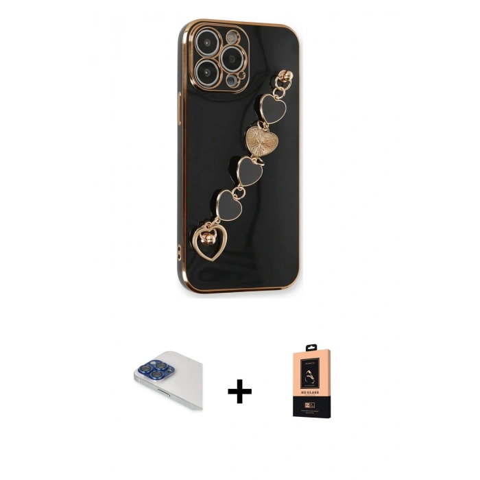 MARSİLYAN™- iPhone 13 Pro Max Kılıf Nova Işık Prime - Şeffaf Maxco Cam Ekran Koruyucu + Pers Alüminyum Kamera Lens - LT