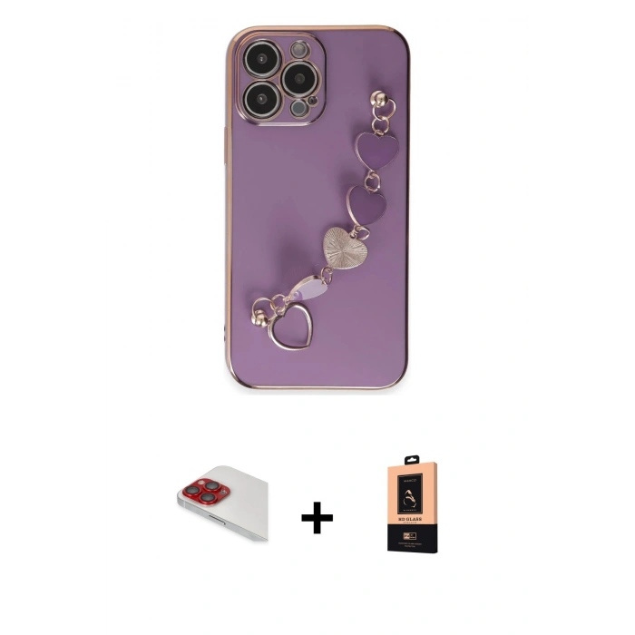 MARSİLYAN™- iPhone 13 Pro Max Kılıf Nova Işık Prime - Şeffaf Maxco Cam Ekran Koruyucu + Pers Alüminyum Kamera Lens - KI