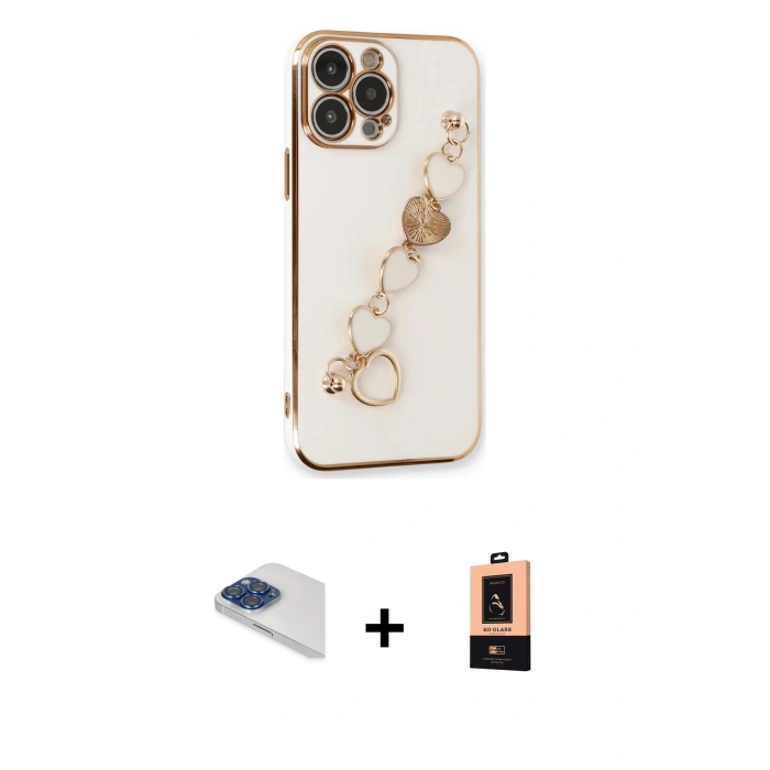 MARSİLYAN™- iPhone 13 Pro Max Kılıf Nova Işık Prime - Şeffaf Maxco Cam Ekran Koruyucu + Pers Alüminyum Kamera Lens - LT