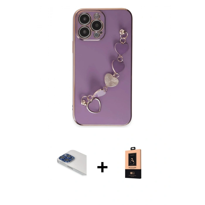 MARSİLYAN™- iPhone 13 Pro Max Kılıf Nova Işık Prime - Şeffaf Maxco Cam Ekran Koruyucu + Pers Alüminyum Kamera Lens - LT