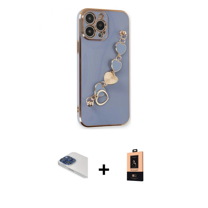 MARSİLYAN™- iPhone 13 Pro Max Kılıf Nova Işık Prime - Şeffaf Maxco Cam Ekran Koruyucu + Pers Alüminyum Kamera Lens - LT