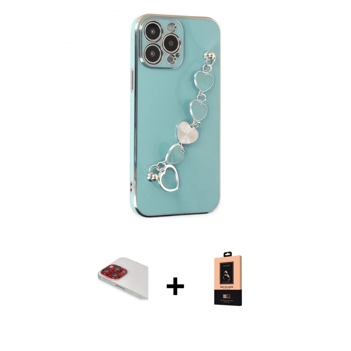 MARSİLYAN™- iPhone 13 Pro Max Kılıf Nova Işık Prime - Şeffaf Maxco Cam Ekran Koruyucu + Pers Alüminyum Kamera Lens - KI