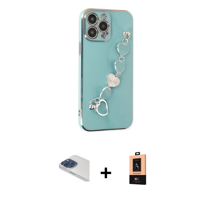 MARSİLYAN™- iPhone 13 Pro Max Kılıf Nova Işık Prime - Şeffaf Maxco Cam Ekran Koruyucu + Pers Alüminyum Kamera Lens - LT