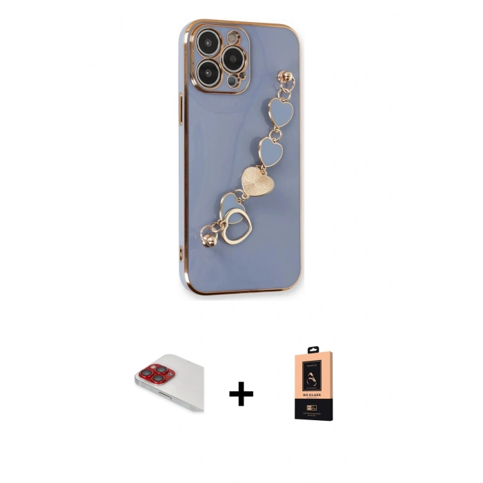 MARSİLYAN™- iPhone 13 Pro Max Kılıf Nova Işık Prime - Şeffaf Maxco Cam Ekran Koruyucu + Pers Alüminyum Kamera Lens - KI