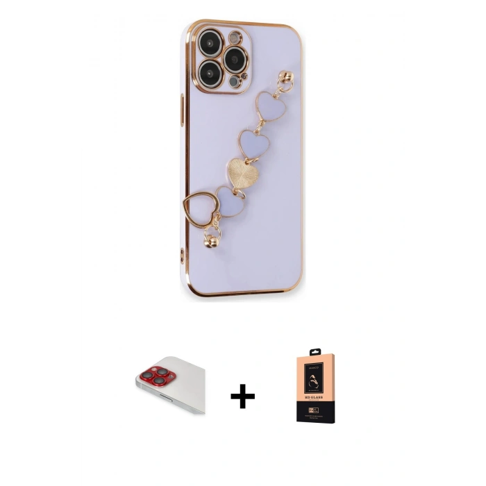 MARSİLYAN™- iPhone 13 Pro Max Kılıf Nova Işık Prime - Şeffaf Maxco Cam Ekran Koruyucu + Pers Alüminyum Kamera Lens - KI