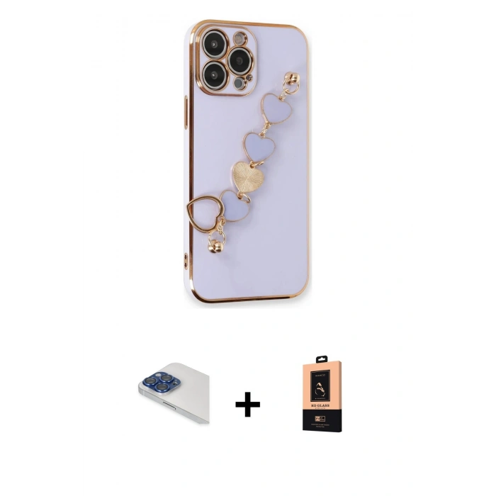 MARSİLYAN™- iPhone 13 Pro Max Kılıf Nova Işık Prime - Şeffaf Maxco Cam Ekran Koruyucu + Pers Alüminyum Kamera Lens - LT