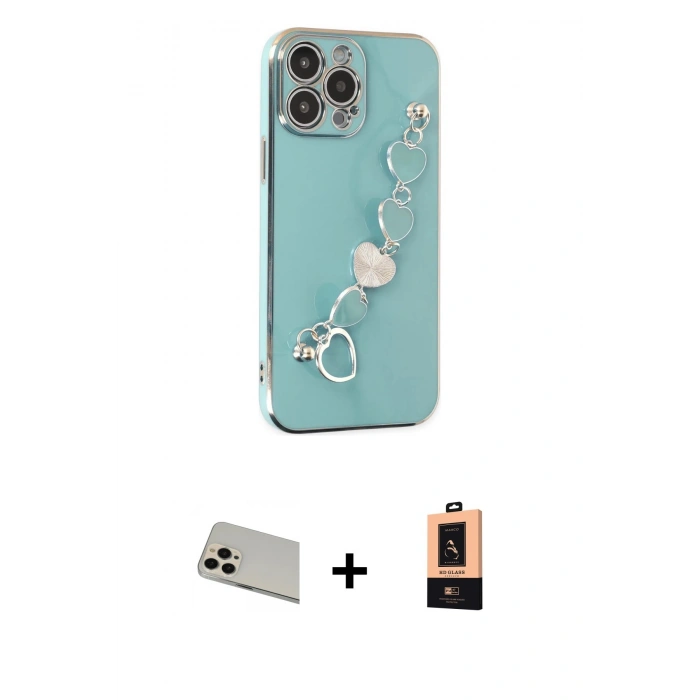 MARSİLYAN™- iPhone 13 Pro Max Kılıf Nova Işık Prime - Şeffaf Maxco Cam Ekran Koruyucu + Rainbow Kamera Lens Koruma Cam - REGD