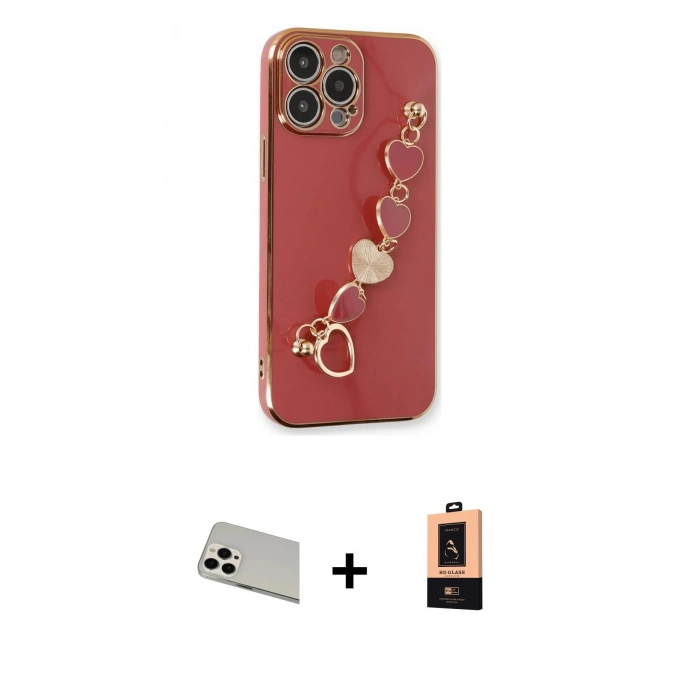 MARSİLYAN™- iPhone 13 Pro Max Kılıf Nova Işık Prime - Şeffaf Maxco Cam Ekran Koruyucu + Rainbow Kamera Lens Koruma Cam - BZ