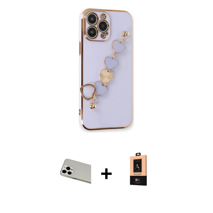MARSİLYAN™- iPhone 13 Pro Max Kılıf Nova Işık Prime - Şeffaf Maxco Cam Ekran Koruyucu + Rainbow Kamera Lens Koruma Cam - BZ