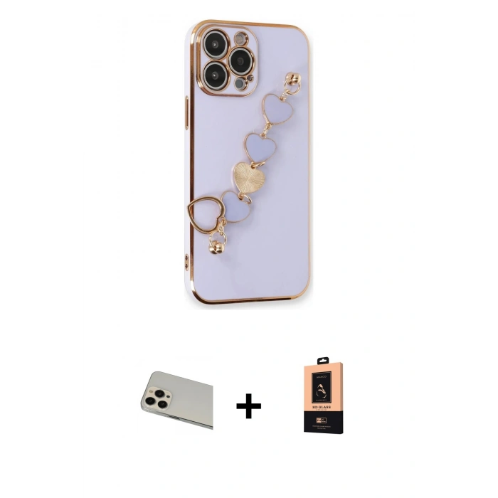 MARSİLYAN™- iPhone 13 Pro Max Kılıf Nova Işık Prime - Şeffaf Maxco Cam Ekran Koruyucu + Rainbow Kamera Lens Koruma Cam - REGD