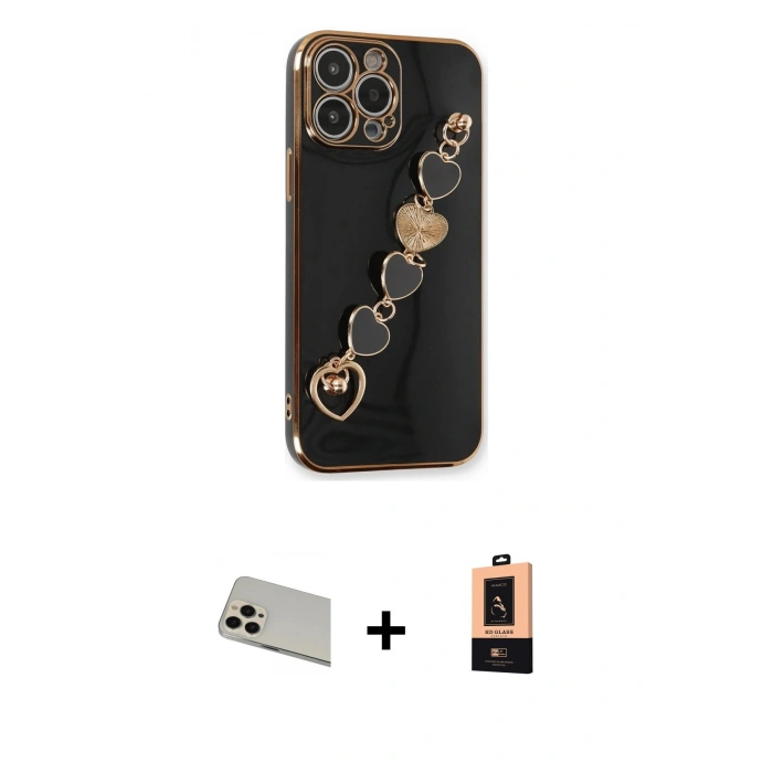 MARSİLYAN™- iPhone 13 Pro Max Kılıf Nova Işık Prime - Şeffaf Maxco Cam Ekran Koruyucu + Rainbow Kamera Lens Koruma Cam - REGD