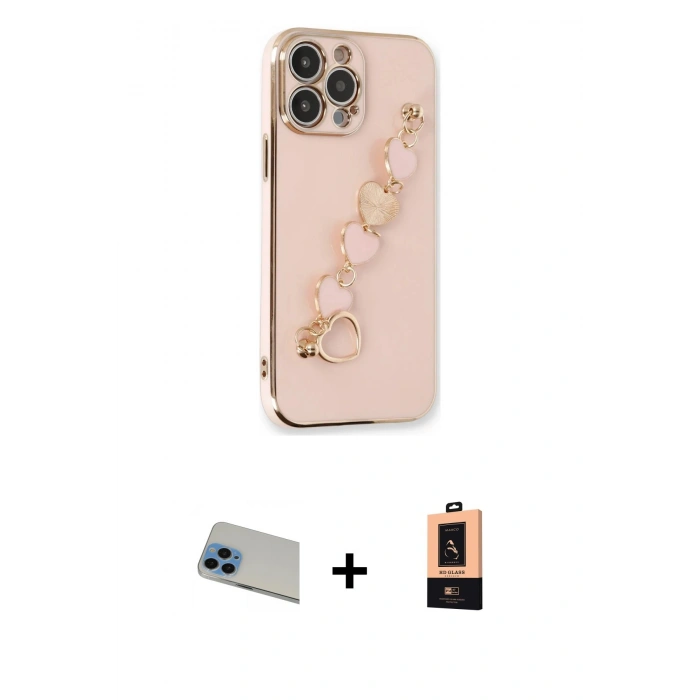 MARSİLYAN™- iPhone 13 Pro Max Kılıf Nova Işık Prime - Şeffaf Maxco Cam Ekran Koruyucu + Rainbow Kamera Lens Koruma Cam - MI
