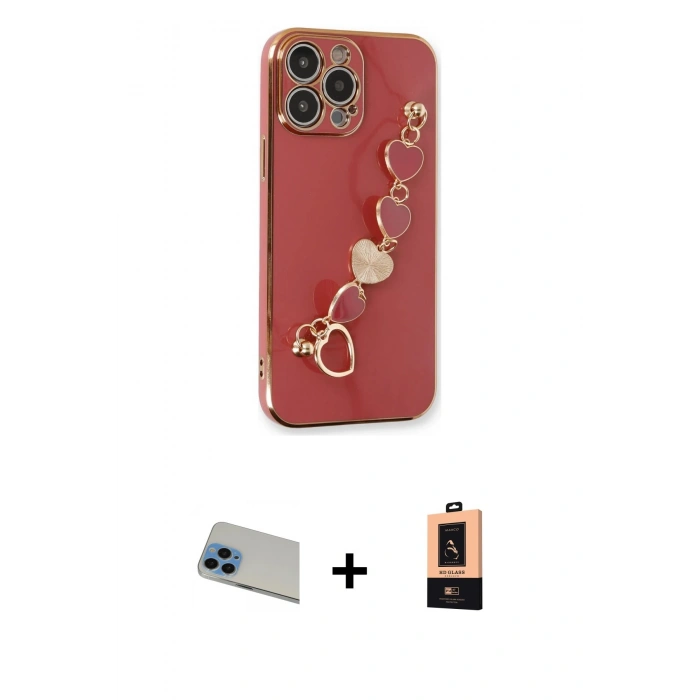 MARSİLYAN™- iPhone 13 Pro Max Kılıf Nova Işık Prime - Şeffaf Maxco Cam Ekran Koruyucu + Rainbow Kamera Lens Koruma Cam - MI