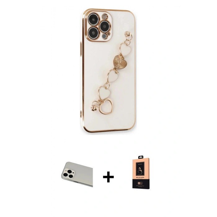 MARSİLYAN™- iPhone 13 Pro Max Kılıf Nova Işık Prime - Şeffaf Maxco Cam Ekran Koruyucu + Rainbow Kamera Lens Koruma Cam - BZ