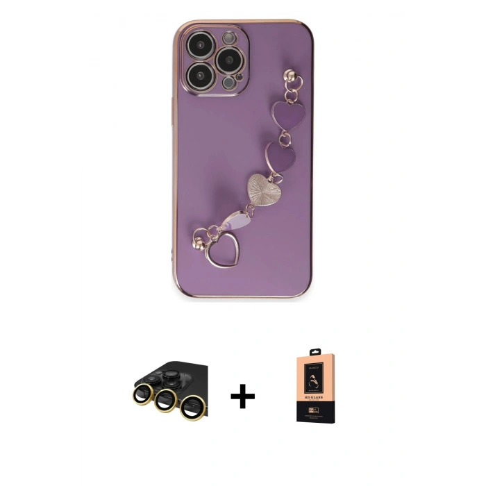 MARSİLYAN™- iPhone 13 Pro Max Kılıf Nova Işık Prime - Şeffaf Maxco Cam Ekran Koruyucu + Raze Metal Kamera Lens - GD