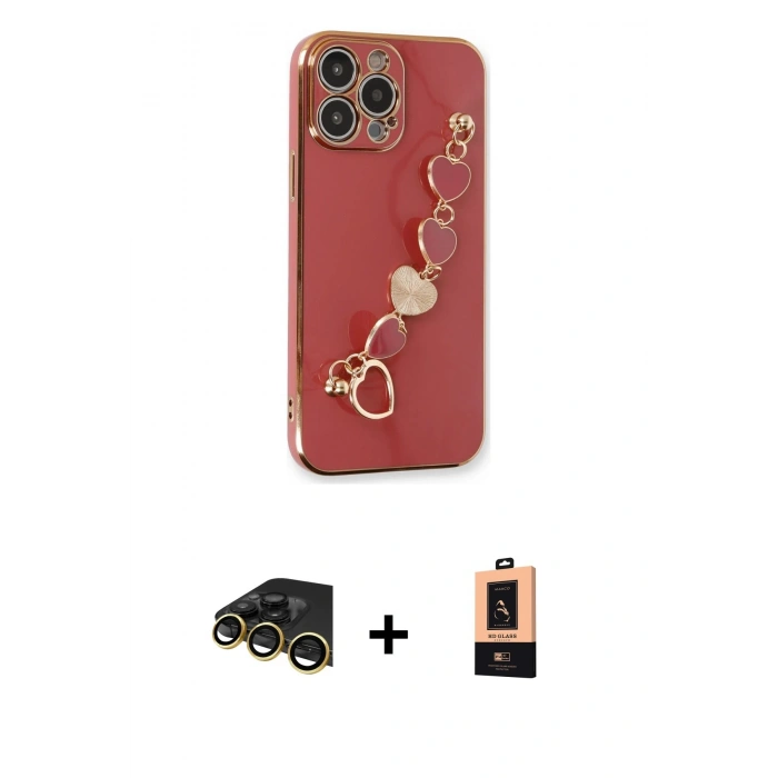 MARSİLYAN™- iPhone 13 Pro Max Kılıf Nova Işık Prime - Şeffaf Maxco Cam Ekran Koruyucu + Raze Metal Kamera Lens - GD