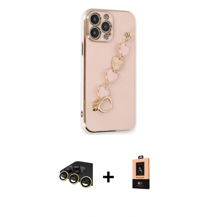 MARSİLYAN™- iPhone 13 Pro Max Kılıf Nova Işık Prime - Şeffaf Maxco Cam Ekran Koruyucu + Raze Metal Kamera Lens - GD