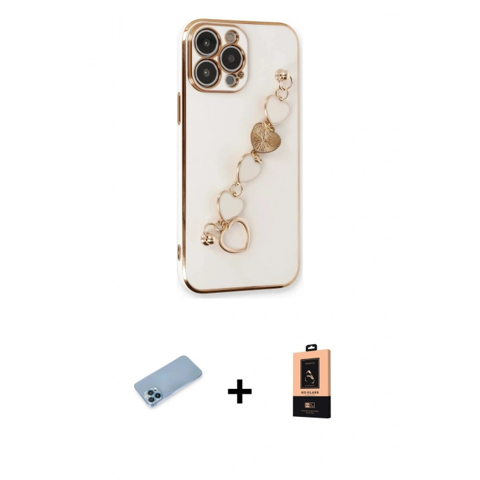 MARSİLYAN™- iPhone 13 Pro Max Kılıf Nova Işık Prime - Şeffaf Maxco Cam Ekran Koruyucu + Shine Kamera Lens Koruma Cam - MI