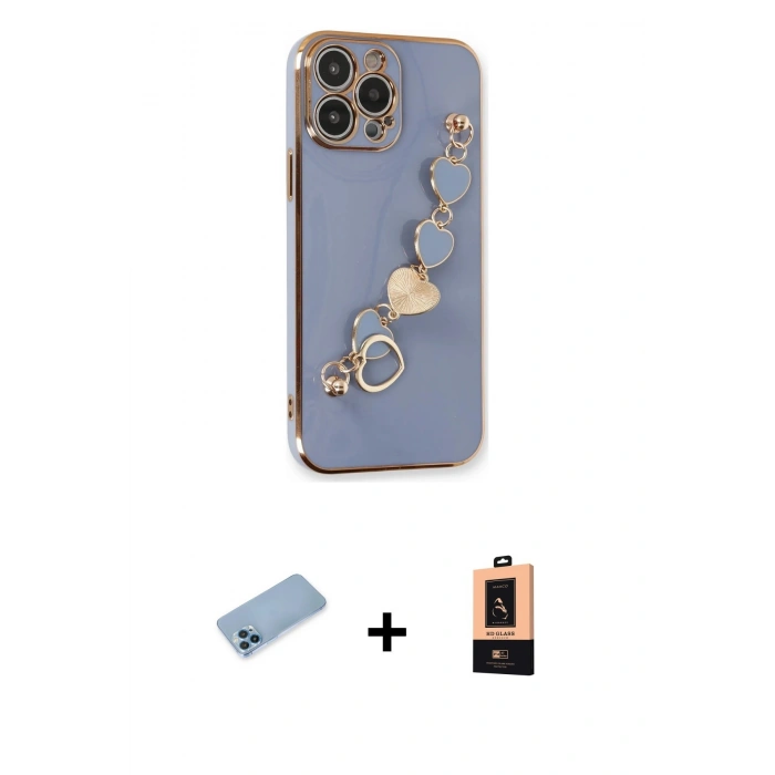 MARSİLYAN™- iPhone 13 Pro Max Kılıf Nova Işık Prime - Şeffaf Maxco Cam Ekran Koruyucu + Shine Kamera Lens Koruma Cam - MI