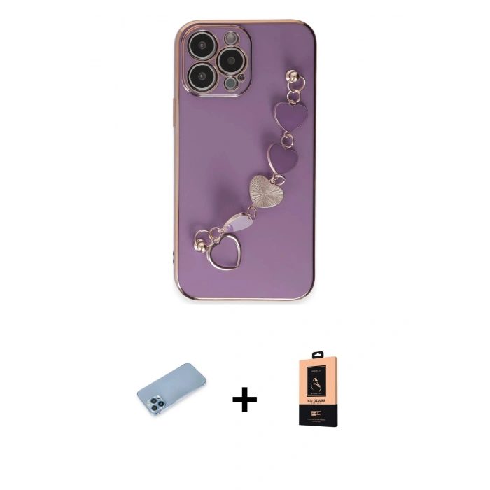 MARSİLYAN™- iPhone 13 Pro Max Kılıf Nova Işık Prime - Şeffaf Maxco Cam Ekran Koruyucu + Shine Kamera Lens Koruma Cam - MI