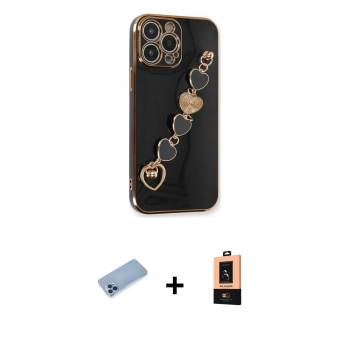 MARSİLYAN™- iPhone 13 Pro Max Kılıf Nova Işık Prime - Şeffaf Maxco Cam Ekran Koruyucu + Shine Kamera Lens Koruma Cam - MI