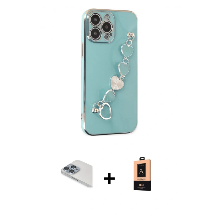 MARSİLYAN™- iPhone 13 Pro Max Kılıf Nova Işık Prime - Şeffaf Maxco Cam Ekran Koruyucu + Pers Alüminyum Kamera Lens - SABE