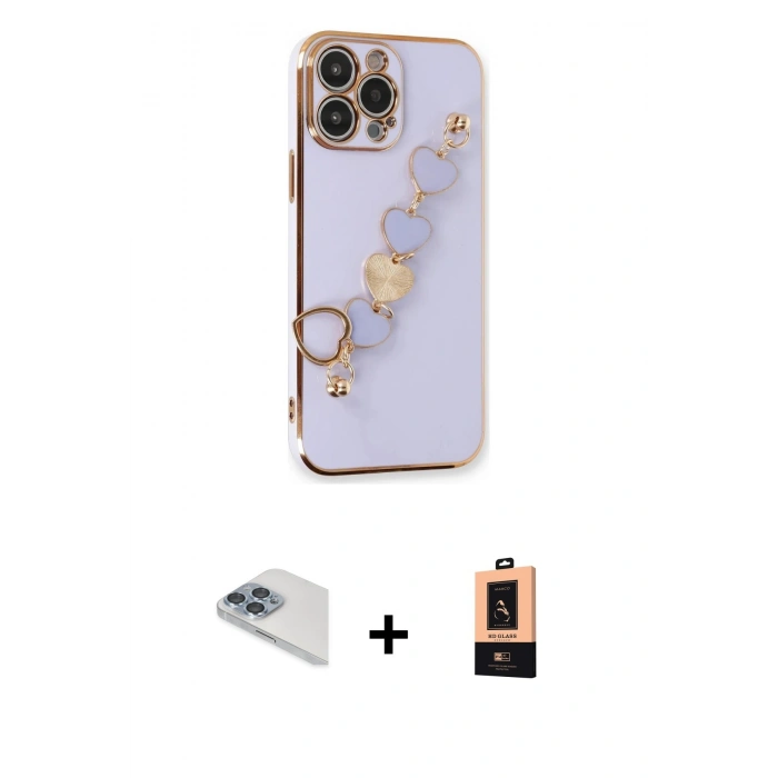 MARSİLYAN™- iPhone 13 Pro Max Kılıf Nova Işık Prime - Şeffaf Maxco Cam Ekran Koruyucu + Pers Alüminyum Kamera Lens - SABE