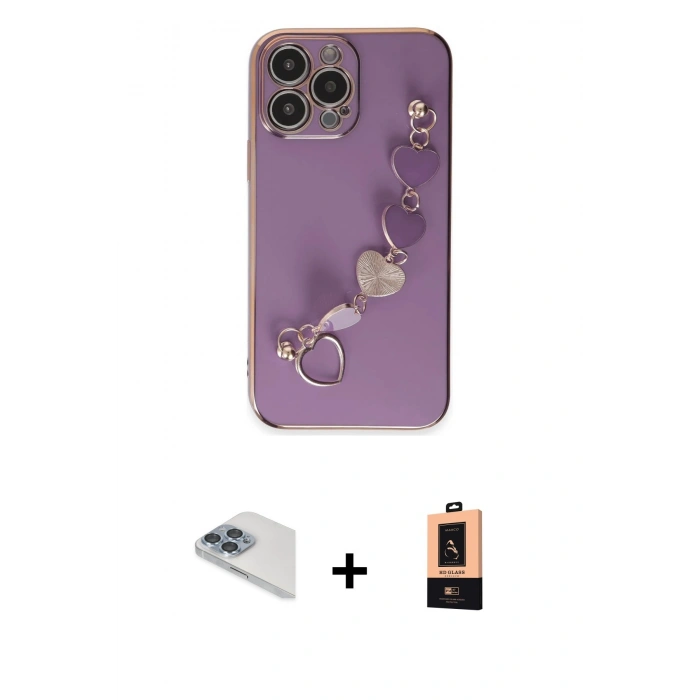 MARSİLYAN™- iPhone 13 Pro Max Kılıf Nova Işık Prime - Şeffaf Maxco Cam Ekran Koruyucu + Pers Alüminyum Kamera Lens - SABE