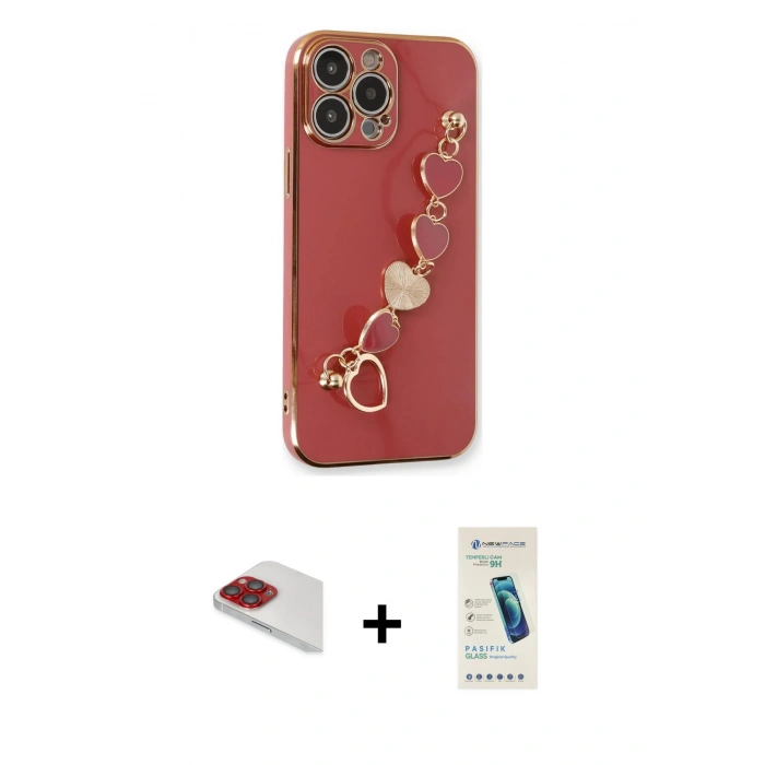 MARSİLYAN™- iPhone 13 Pro Max Kılıf Nova Işık Prime - Şeffaf Pasifik Cam Ekran Koruyucu + Pers Alüminyum Kamera Lens - KI