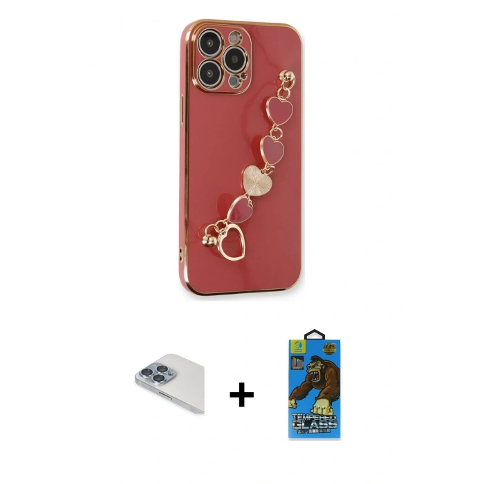 MARSİLYAN™- iPhone 13 Pro Max Kılıf Nova Işık Prime - Siyah 18D Cam Ekran Koruyucu + Pers Alüminyum Kamera Lens - SABE