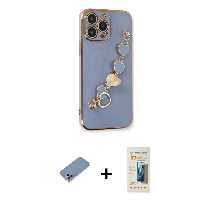 MARSİLYAN™- iPhone 13 Pro Max Kılıf Nova Işık Prime - Siyah 6D Mat Seramik Hayalet Nano Ekran Koruyucu + Shine Kamera Lens Koruma Cam - GI
