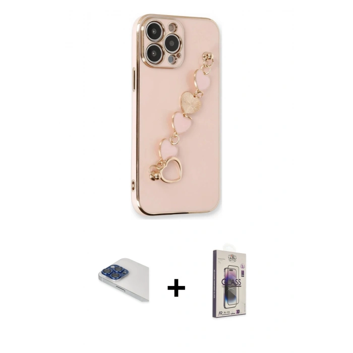 MARSİLYAN™- iPhone 13 Pro Max Kılıf Nova Işık Prime - Siyah Bilvis 3D Cam Ekran Koruyucu + Pers Alüminyum Kamera Lens - LT