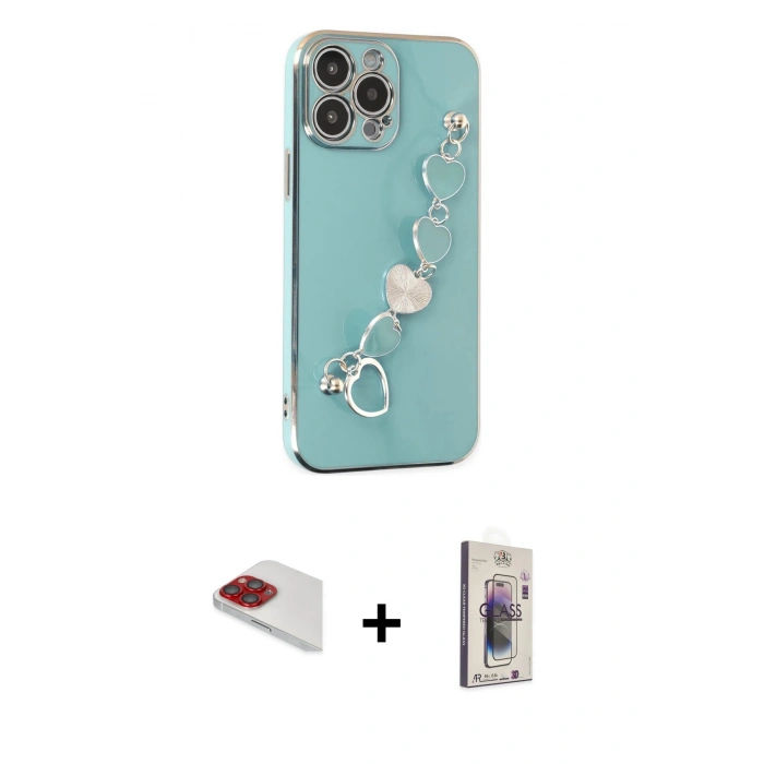 MARSİLYAN™- iPhone 13 Pro Max Kılıf Nova Işık Prime - Siyah Bilvis 3D Cam Ekran Koruyucu + Pers Alüminyum Kamera Lens - KI
