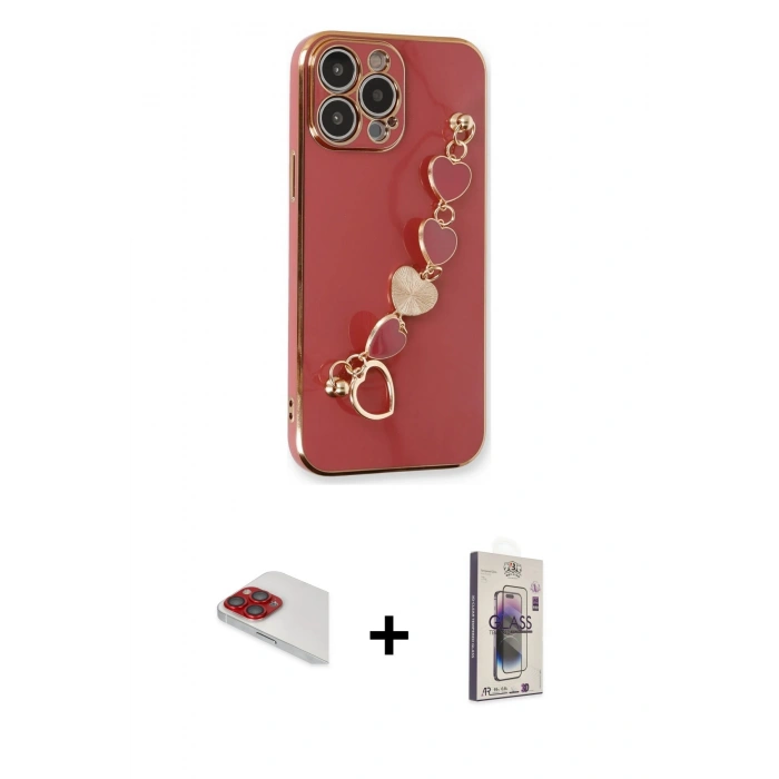 MARSİLYAN™- iPhone 13 Pro Max Kılıf Nova Işık Prime - Siyah Bilvis 3D Cam Ekran Koruyucu + Pers Alüminyum Kamera Lens - KI