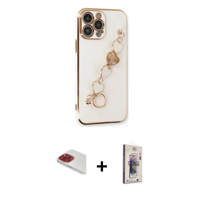 MARSİLYAN™- iPhone 13 Pro Max Kılıf Nova Işık Prime - Siyah Bilvis 3D Cam Ekran Koruyucu + Pers Alüminyum Kamera Lens - KI