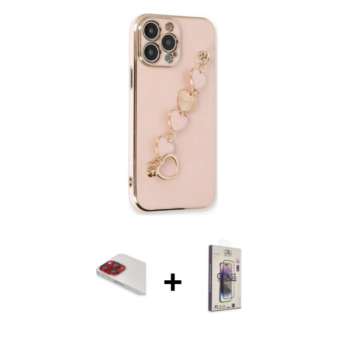 MARSİLYAN™- iPhone 13 Pro Max Kılıf Nova Işık Prime - Siyah Bilvis 3D Cam Ekran Koruyucu + Pers Alüminyum Kamera Lens - KI