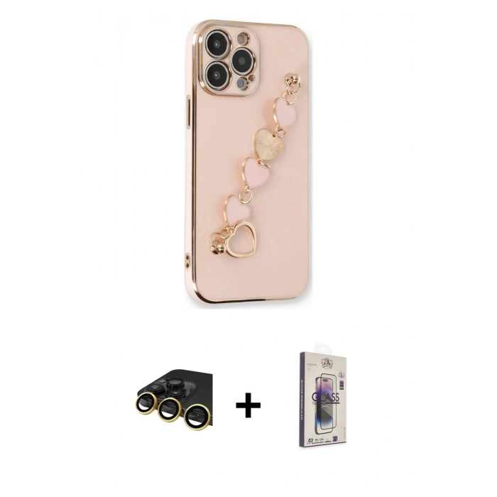 MARSİLYAN™- iPhone 13 Pro Max Kılıf Nova Işık Prime - Siyah Bilvis 3D Cam Ekran Koruyucu + Raze Metal Kamera Lens - GD