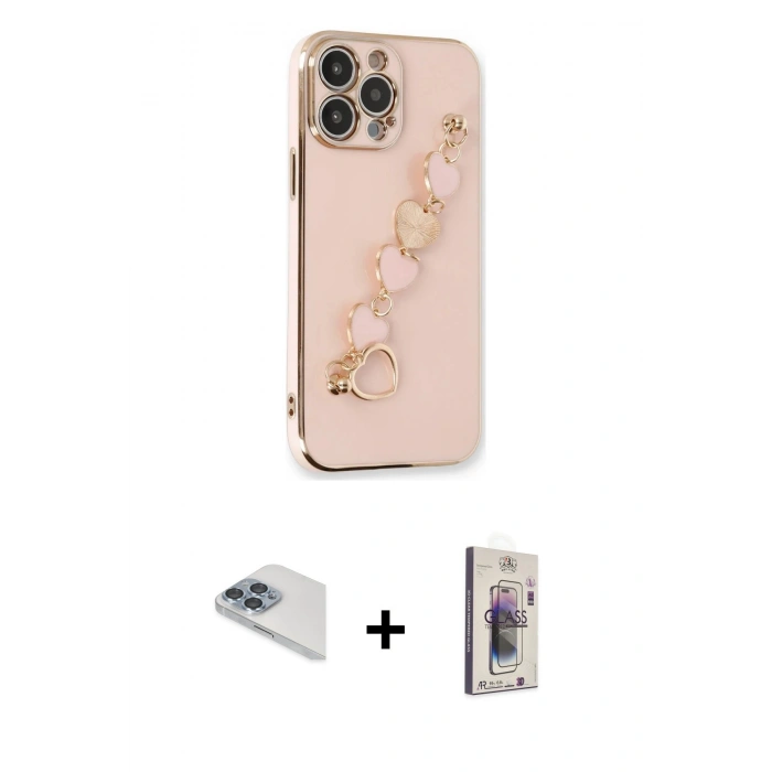 MARSİLYAN™- iPhone 13 Pro Max Kılıf Nova Işık Prime - Siyah Bilvis 3D Cam Ekran Koruyucu + Sierra Blue Pers Alüminyum Kamera Lens