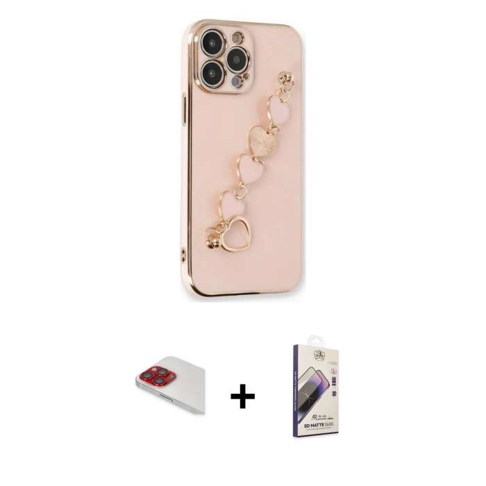 MARSİLYAN™- iPhone 13 Pro Max Kılıf Nova Işık Prime - Siyah Bilvis 3D Mat Cam Ekran Koruyucu + Pers Alüminyum Kamera Lens - KI