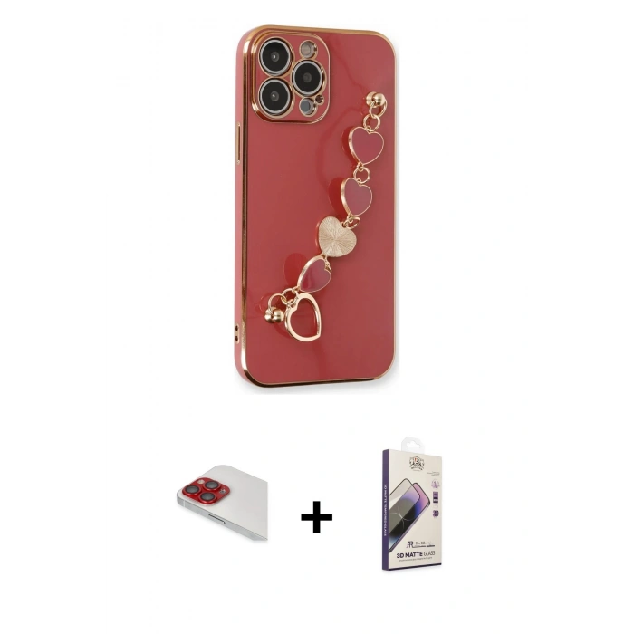 MARSİLYAN™- iPhone 13 Pro Max Kılıf Nova Işık Prime - Siyah Bilvis 3D Mat Cam Ekran Koruyucu + Pers Alüminyum Kamera Lens - KI