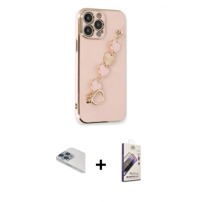 MARSİLYAN™- iPhone 13 Pro Max Kılıf Nova Işık Prime - Siyah Bilvis 3D Mat Cam Ekran Koruyucu + Pers Alüminyum Kamera Lens - SABE