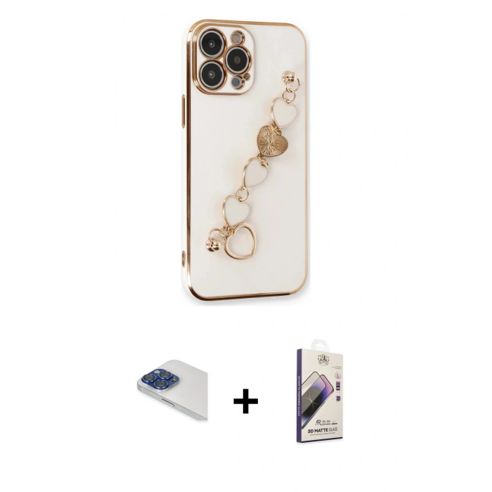 MARSİLYAN™- iPhone 13 Pro Max Kılıf Nova Işık Prime - Siyah Bilvis 3D Mat Cam Ekran Koruyucu + Pers Alüminyum Kamera Lens - LT