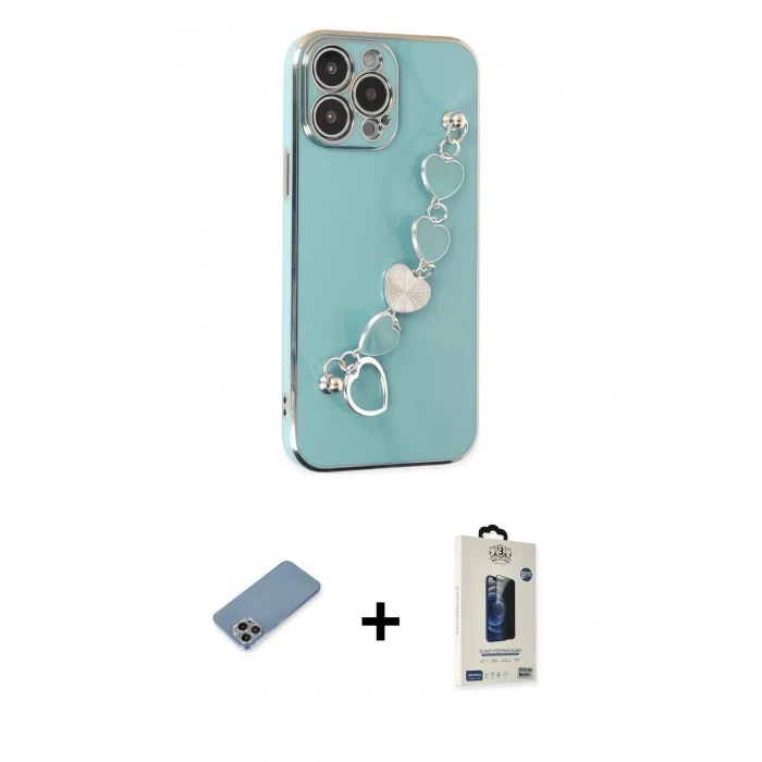 MARSİLYAN™- iPhone 13 Pro Max Kılıf Nova Işık Prime - Siyah Bilvis Hayalet Cam Ekran Koruyucu + Shine Kamera Lens Koruma Cam - GI