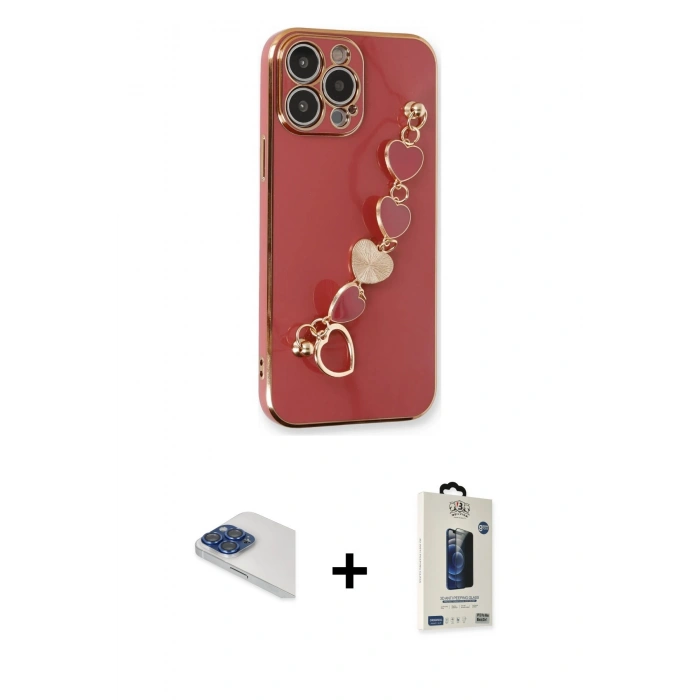 MARSİLYAN™- iPhone 13 Pro Max Kılıf Nova Işık Prime - Siyah Bilvis Hayalet Cam Ekran Koruyucu + Pers Alüminyum Kamera Lens - LT