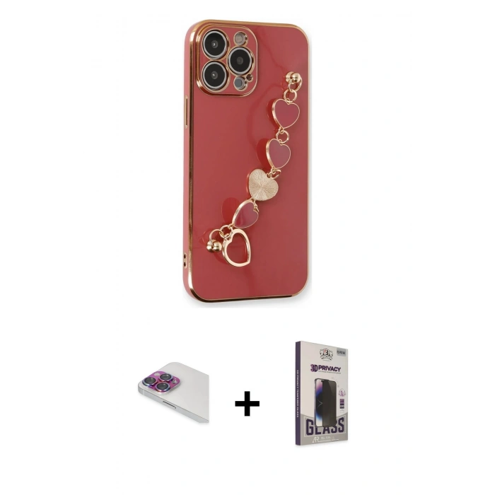 MARSİLYAN™- iPhone 13 Pro Max Kılıf Nova Işık Prime - Siyah Bilvis Hayalet Cam Ekran Koruyucu + Pers Alüminyum Kamera Lens - GI