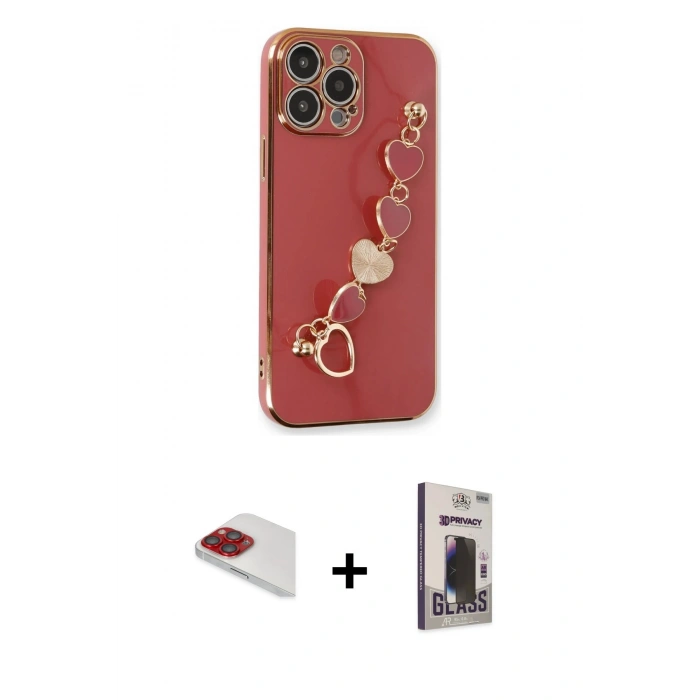 MARSİLYAN™- iPhone 13 Pro Max Kılıf Nova Işık Prime - Siyah Bilvis Hayalet Cam Ekran Koruyucu + Pers Alüminyum Kamera Lens - KI