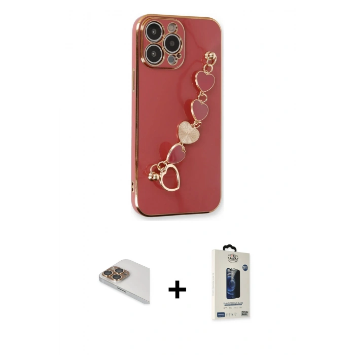 MARSİLYAN™- iPhone 13 Pro Max Kılıf Nova Işık Prime - Siyah Bilvis Hayalet Cam Ekran Koruyucu + Pers Alüminyum Kamera Lens - GD