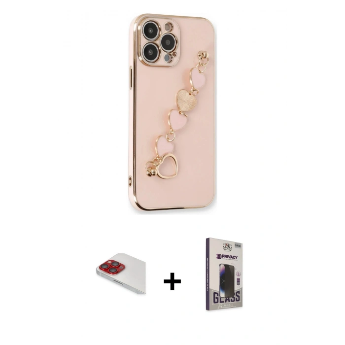 MARSİLYAN™- iPhone 13 Pro Max Kılıf Nova Işık Prime - Siyah Bilvis Hayalet Cam Ekran Koruyucu + Pers Alüminyum Kamera Lens - KI