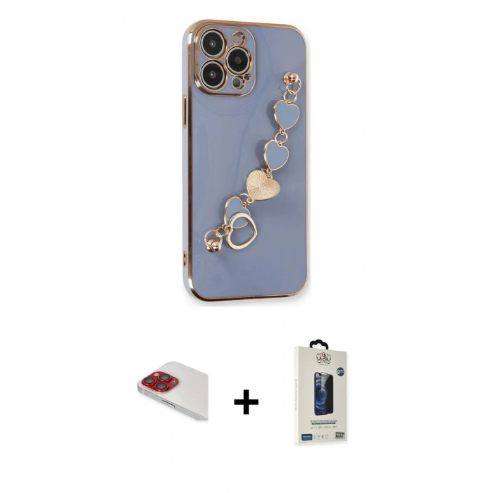 MARSİLYAN™- iPhone 13 Pro Max Kılıf Nova Işık Prime - Siyah Bilvis Hayalet Cam Ekran Koruyucu + Pers Alüminyum Kamera Lens - KI